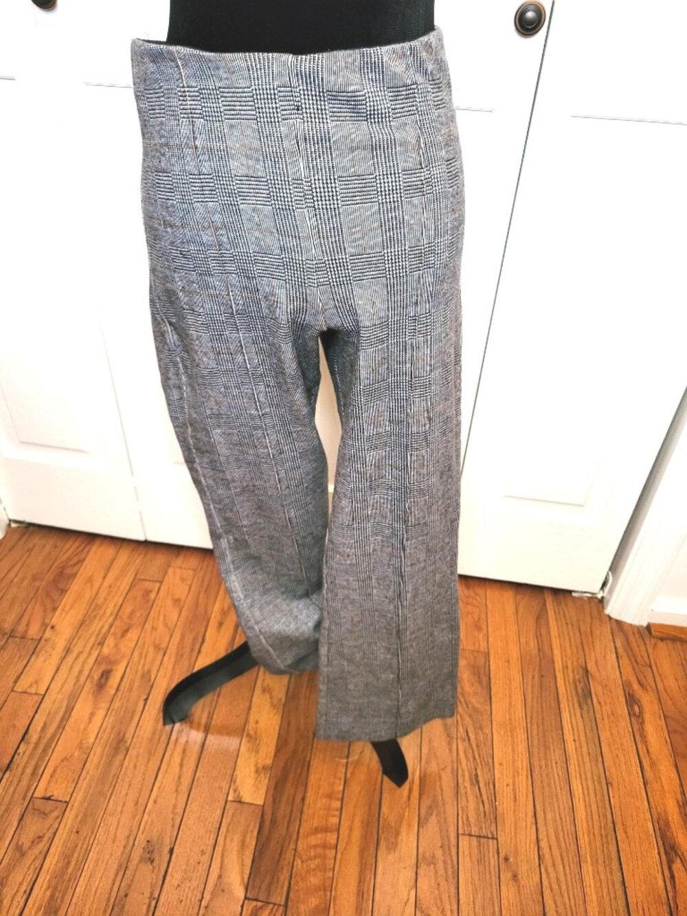 Anthropologie The Essential Crop Flare Gray Orange Gray Plaid Pants M Punk